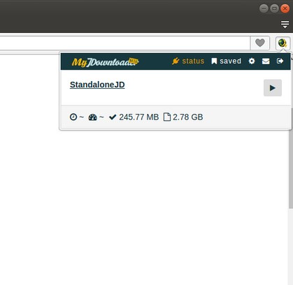 MyJDownloader Browser Extension Capture d'écran