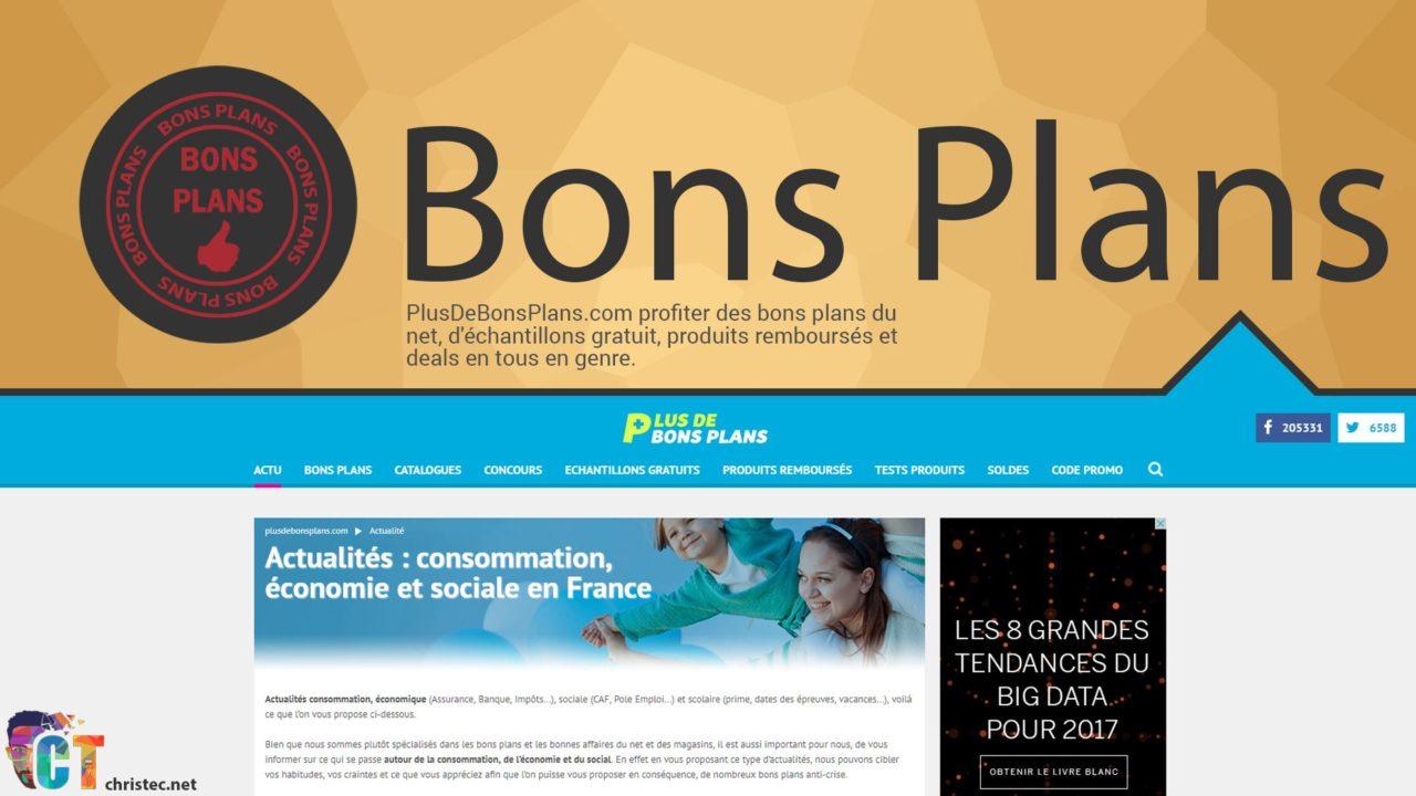 Astuce bons plans, découverte du site Internet ( plusdebonsplans.com )