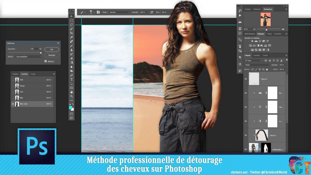 Méthode professionnelle de détourage des cheveux sur Photoshop