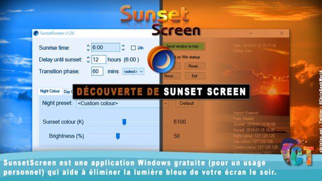 Découverte de Sunset Screen pour filtrer la lumière bleue des écrans