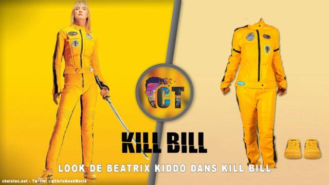 Look de Uma Thurman dans Kill Bill ( Combinaison jaune et Sneakers Onitsuka Tiger Mexico 66 jaune )