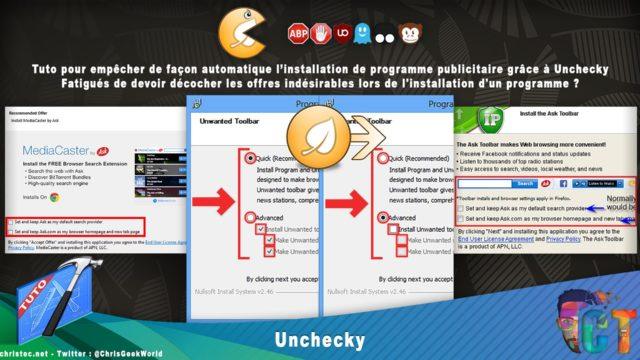 Tuto pour empêcher de façon automatique l’installation de programme publicitaire grâce à Unchecky