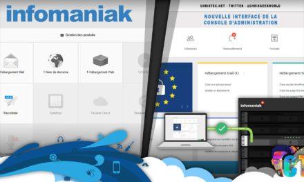 Infomaniak, nouvelle interface de la console d’administration ( actuellement en bêta )