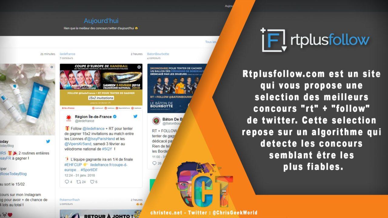 Rtplusfollow le site qui vous aide à trouver des concours sur Twitter