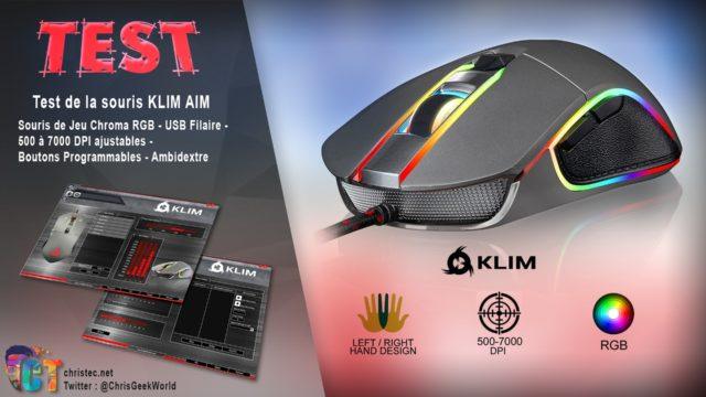 Test de la souris KLIM AIM, souris gamer RGB 500 à 7000 DPI