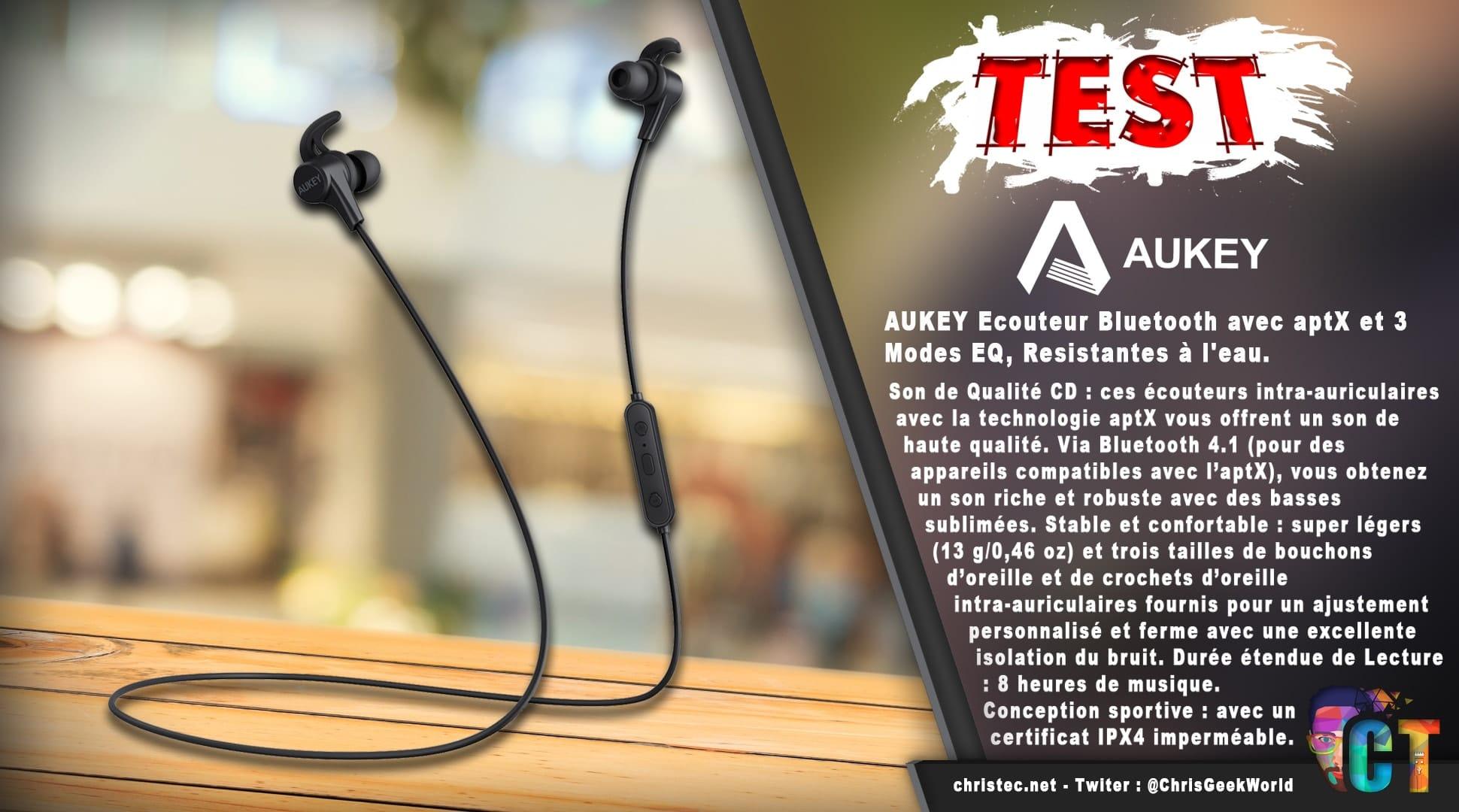 image en-tête test des écouteurs bluetooth aukey sport