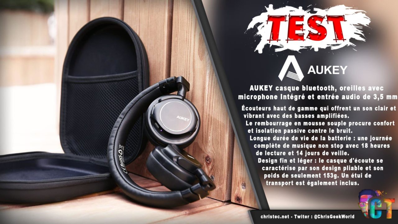 Test du casque Bluetooth et pliable d’AUKEY avec microphone Intégré