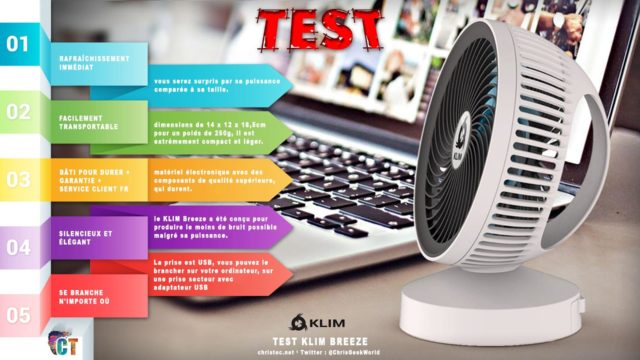 Test du ventilateur de bureau USB KLIM Breeze ( silencieux et ajustable )