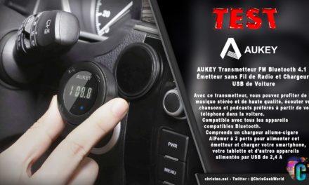 Test du transmetteur Bluetooth / FM Aukey avec chargeur USB pour voiture