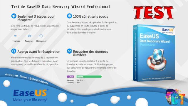 Test du logiciel de recuperation de donnée EaseUS Data Recovery Wizard Pro