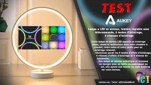 Test de la lampe à LED multicolore en anneau d’Aukey, télécommande, 6 modes d’éclairage, 4 vitesses d’éclairage