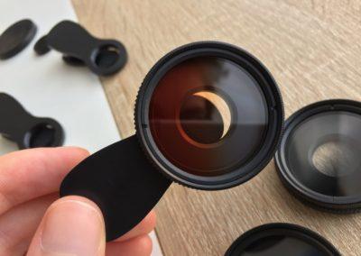 image Test du kit de 3 lentilles Aukey à filtre dégradé gris, bleu, et orange pour smartphone 5