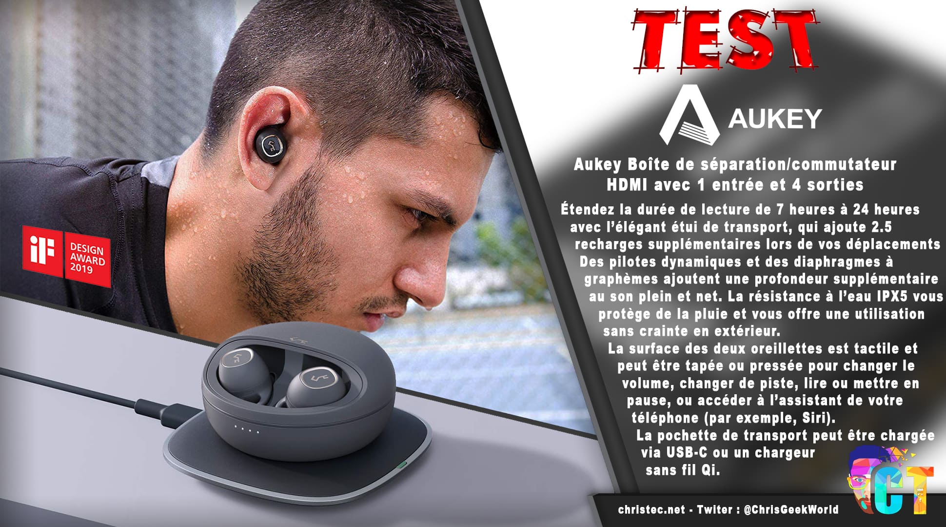 image en-tête Test des écouteurs true wireless Key Series de Aukey