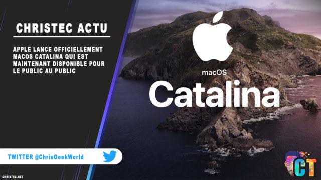 Apple lance officiellement MacOS Catalina qui est maintenant disponible pour le public