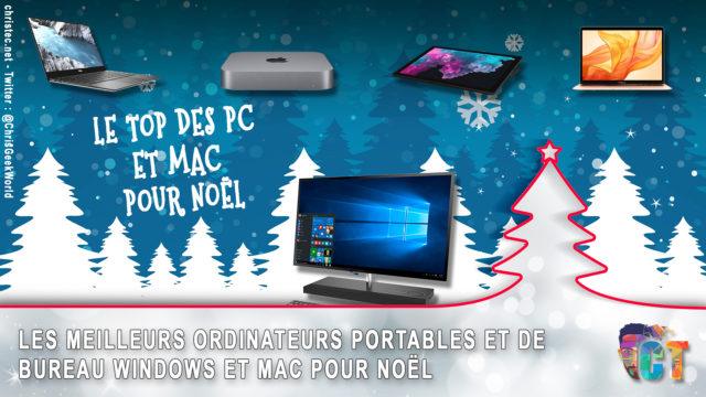 Sélection de Noël, le top des PC portables et bureau Windows et Mac