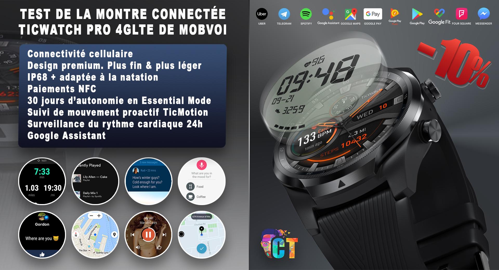 image en-tête Test de la montre connectée Ticwatch Pro 4GLTE de Mobvoi