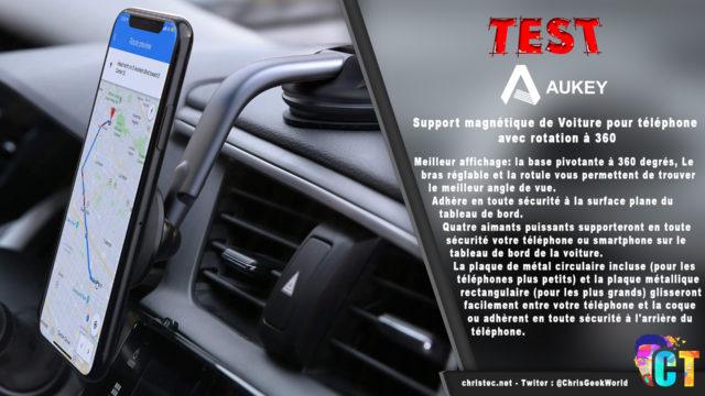 Test du support de smartphone magnétique Aukey pour voiture