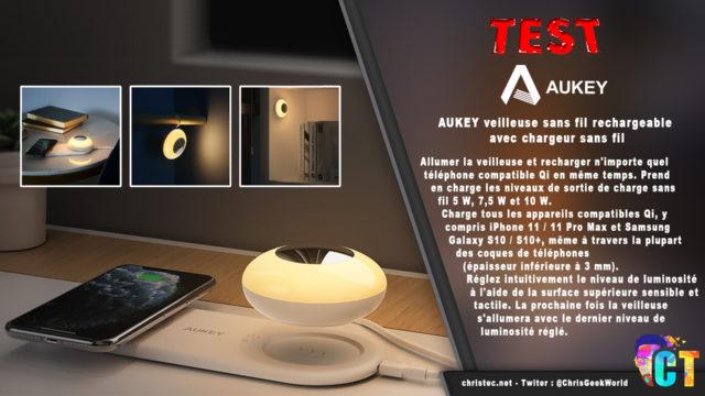 Test de la veilleuse avec chargeur sans fil pour smartphone de chez Aukey