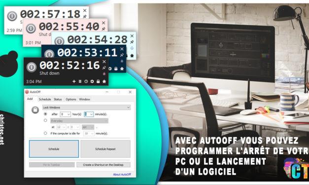 Avec AutoOff vous pouvez programmer l’arrêt de votre PC ou le lancement d’un logiciel