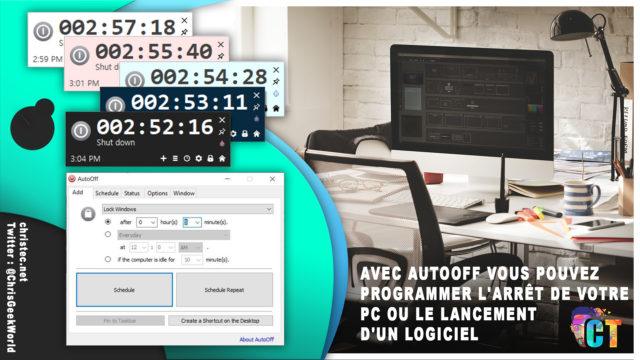 Avec AutoOff vous pouvez programmer l’arrêt de votre PC ou le lancement d’un logiciel
