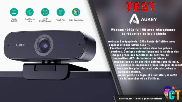 Test de la webcam 1080p Aukey PC-W3 avec réduction de bruit stéréo