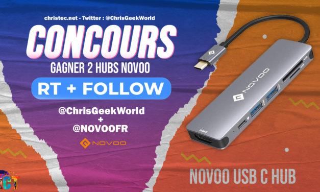Concours twitter pour gagner 2 hubs USB C 6 en 1 Novoo