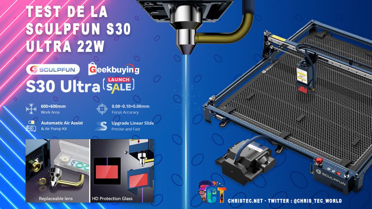 Sculpfun S30 Ultra 22W – La machine de gravure et découpe surpuissante – Test