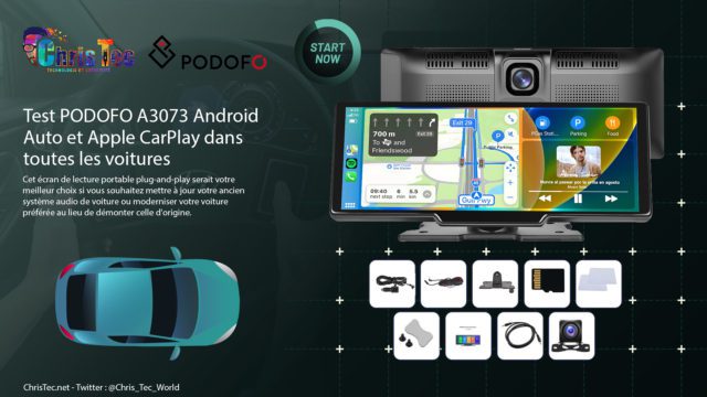 Test du Podofo A3073 l’écran qui ajoute Apple Carplay dans votre voiture
