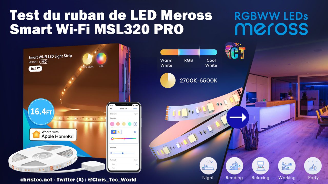 Test de la bande LED Wifi Meross MSL320 Pro : Une solution d’éclairage intelligente
