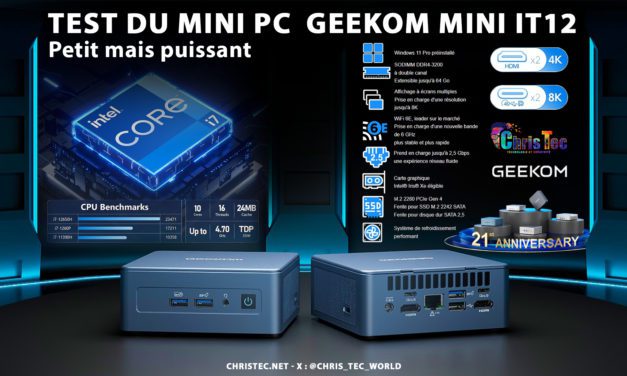 GEEKOM Mini IT12 – Le mini PC Intel I7 qui en a dans le ventre