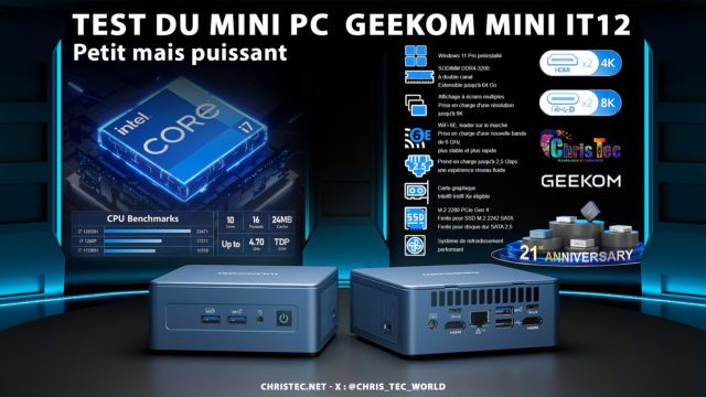 GEEKOM Mini IT12 – Le mini PC Intel I7 qui en a dans le ventre