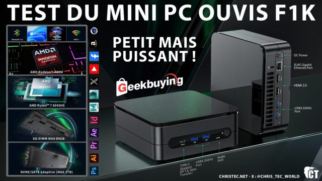 Test du mini PC OUVIS F1K avec AMD Ryzen 7 puissant et compact