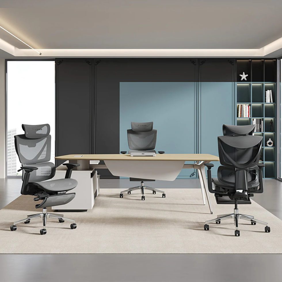 Chaise De Bureau Ergonomique MUSSO V900 - Dossier Réglable 3 Niveaux, Accoudoirs 4D, Appui-tête, Dossier Maille Haute - 7