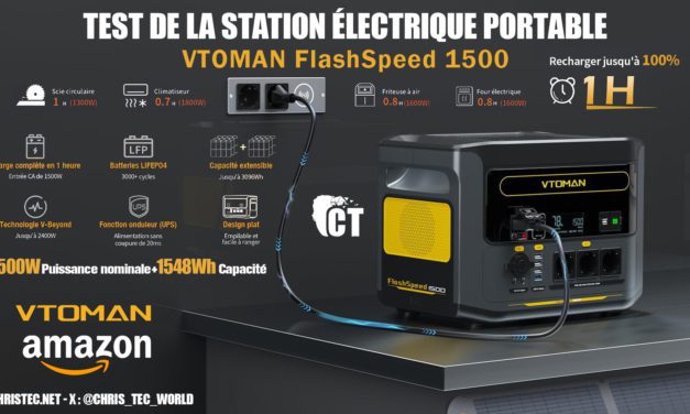 Test complet de la centrale électrique portable VTOMAN FlashSpeed 1500