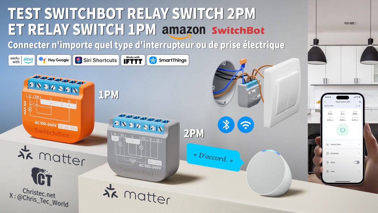 Test SwitchBot 1PM & 2PM : relais Matter, installation et avis complet