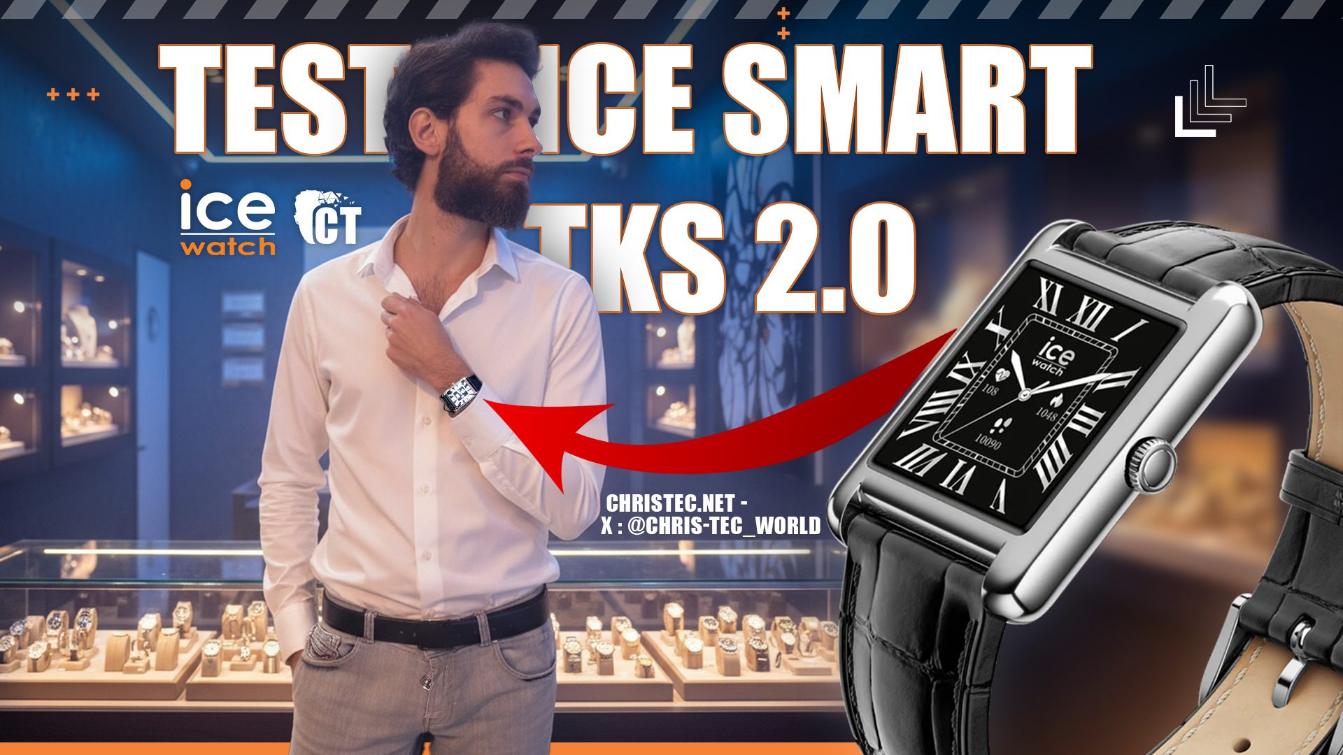 Ice-Watch - ICE smart TKS 2.0 Silver Black croco - Zilveren smartwatch